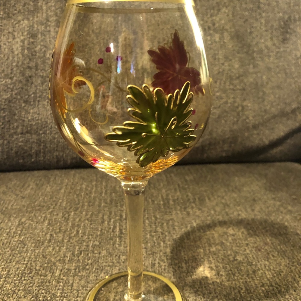 Vintage Set of 6 Raised Painted Balloon Glasses